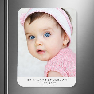 Modern Baby Photo Vit Magnet