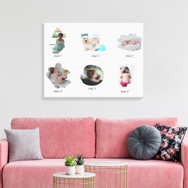 Modern Baby Photos Collage Canvastryck (Insitu (Vardagsrum))