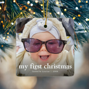 Modern Baby:s första julfoto Julgransprydnad Keramik