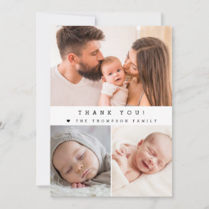 Modern Baby Shower Bildcollage Enkel Tack Kort