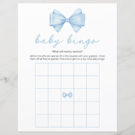 Modern baby shower-bingospel med blå slinga