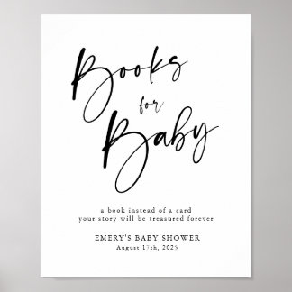 Modern Baby Shower Bokar för Baby-tecken Poster