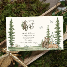 Modern Baby Shower Gift Registry Woodland Animals Visitkort
