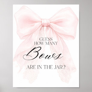 Modern Baby Shower Gissningslek för Flicka med Ros Poster
