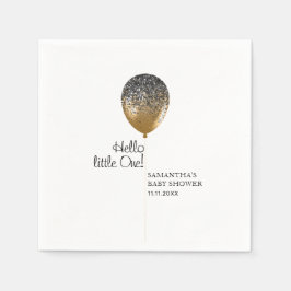 Modern Baby Shower Guld Ballong Pappersservett
