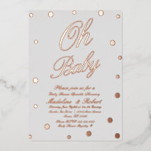 Modern Baby Shower Guldprickar Pressade