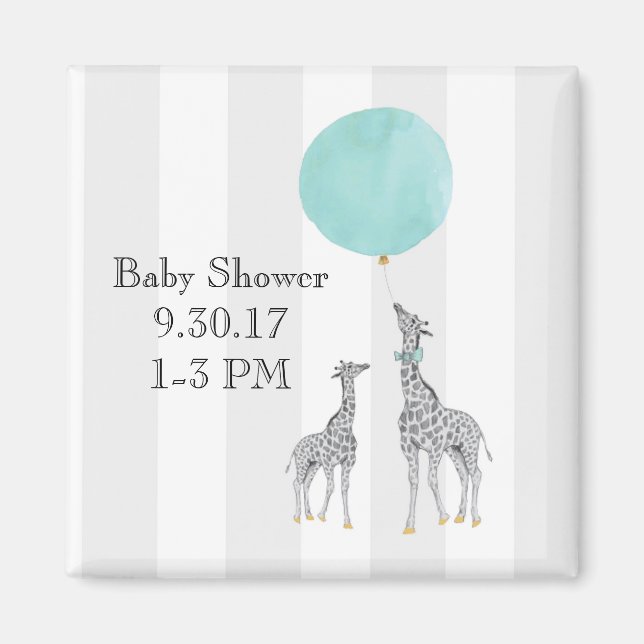Modern Baby Shower Magnet (Boy) (Framsidan)