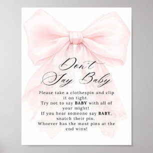 Modern Baby Shower-Spel för Flicka med Rosa Band Poster