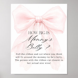 Modern Baby Shower-Spel för Flicka med Rosa Slinga Poster