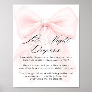 Modern Baby Shower-Spel för Flicka med Rosa Slinga Poster