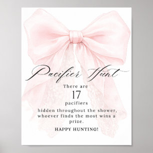 Modern Baby Shower-spel för flicka med rosa slinga Poster