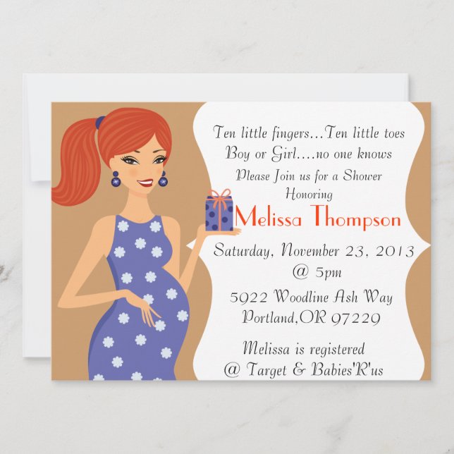 Modern baby showerinbjudan inbjudningar (Framsida)