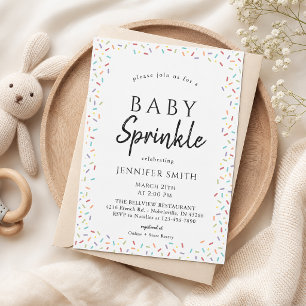 Modern Baby Sprinkle Fotoinbjudan Inbjudningar