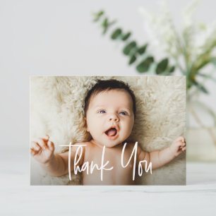 Modern babydusch tack för fotoanteckningen kort