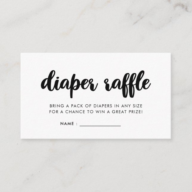 Modern babyduschdagstidning - raffelinlägg tilläggskort (Framsida)