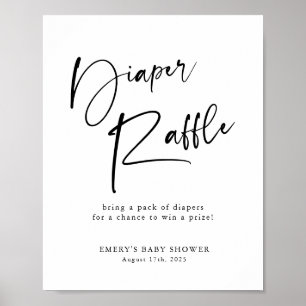 Modern babyschaufför Diaper Raffle-skylt Poster