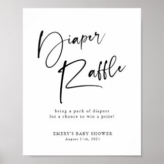 Modern babyschaufför Diaper Raffle-skylt Poster