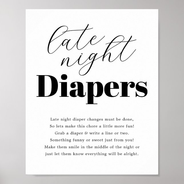 Modern babystölder "Sent nattleduk" Poster (Framsidan)