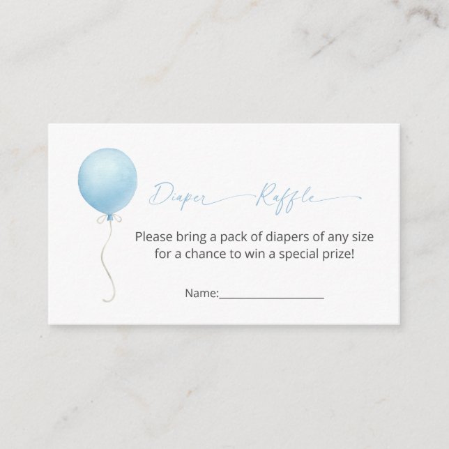 Modern babystövel Blå ballonspalett Raffle Tilläggskort (Framsida)