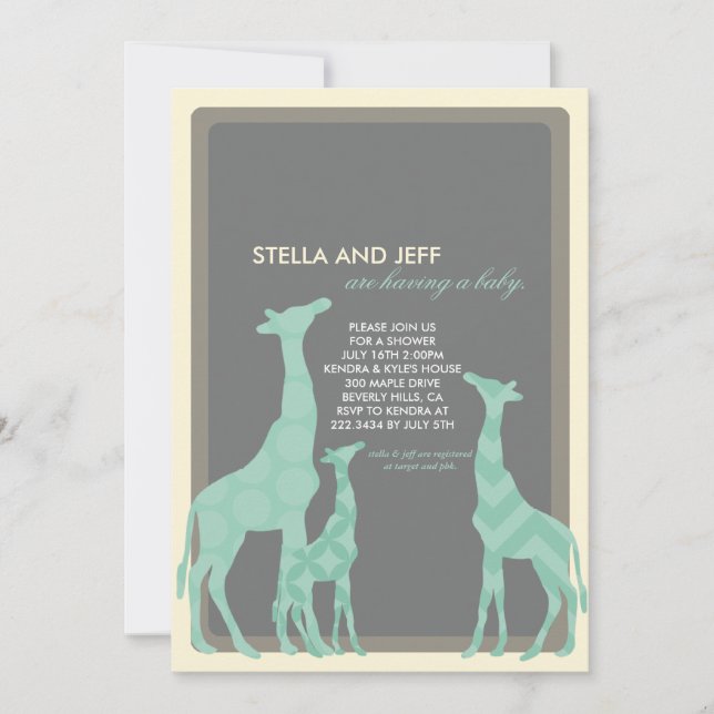 Modern babyvisning - inbjudan | Nr 2 (Framsida)