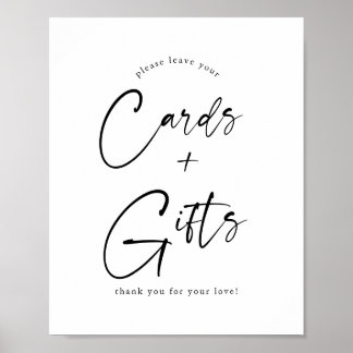 Modern babyvykort och presentkort poster