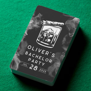 Modern Bachelor Party Cigars och Whiskey Svart  Casinokort