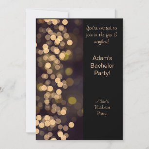 MODERN BACHELOR PARTY INBJUDAN NEW BLACK GULD