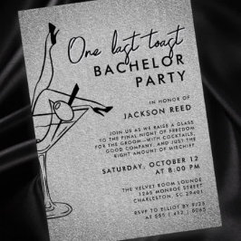 Modern Bachelor Party One Last Toast Martini Inbjudningar