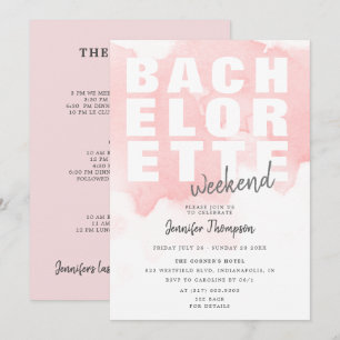 Modern  Bachelorette Helg Itinerary Inbjudningar