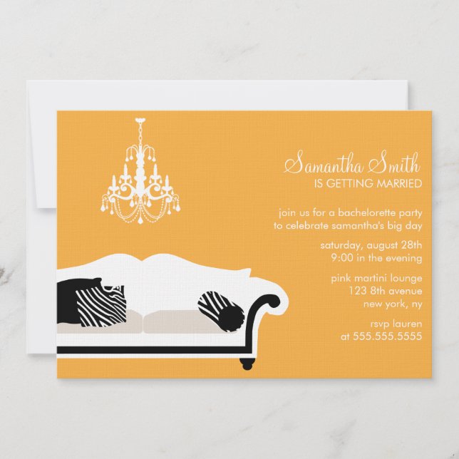 Modern Bachelorette Party eller Möhippa Inbjudning Inbjudningar (Framsida)