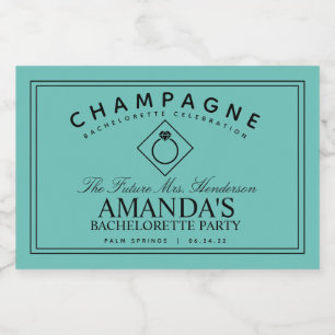 Modern Bachelorette Party Mini Sparkling Vin Labe