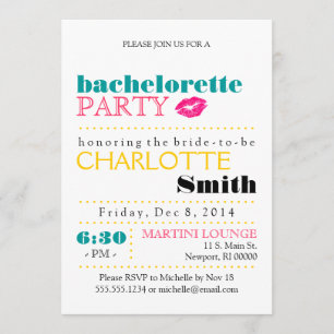 Modern Bachelorette partyinbjudan Inbjudningar