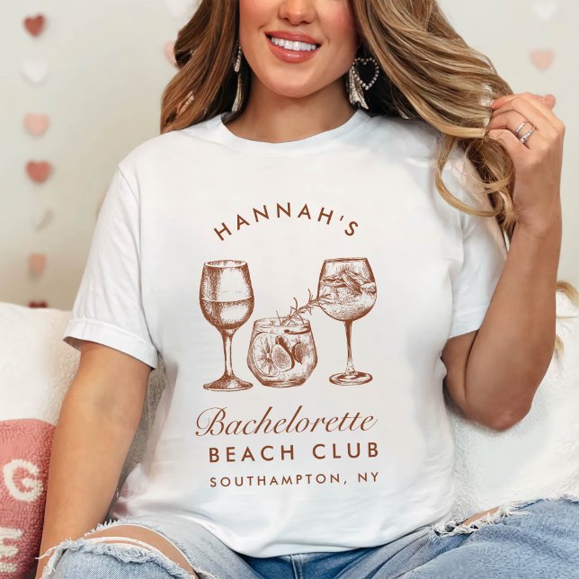 Modern Bachelorette Retro Minimalist Bridesmaid T Shirt (Skapare uppladdad)