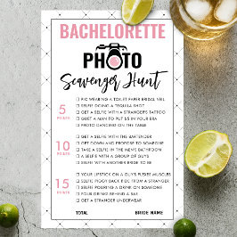 Modern Bachelorette Scavenger Hunt Game Card