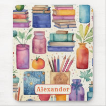 Modern Back to school försörjer Mönster Namn