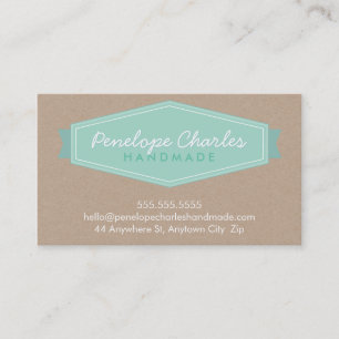 MODERN BADGE LOGOTYP pastel fold mynta Eco Kraft Visitkort