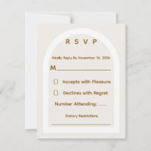 Modern Båg & Guld Glitter Bröllop RSVP