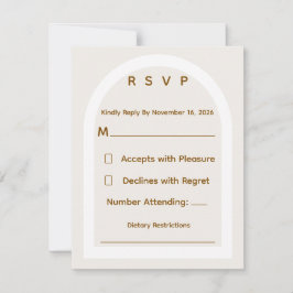 Modern Båg & Guld Glitter Bröllop RSVP OSA Kort