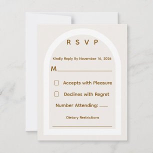 Modern Båg & Guld Glitter Bröllop RSVP OSA Kort