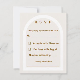 Modern Båg & Guld Glitter Bröllop RSVP OSA Kort