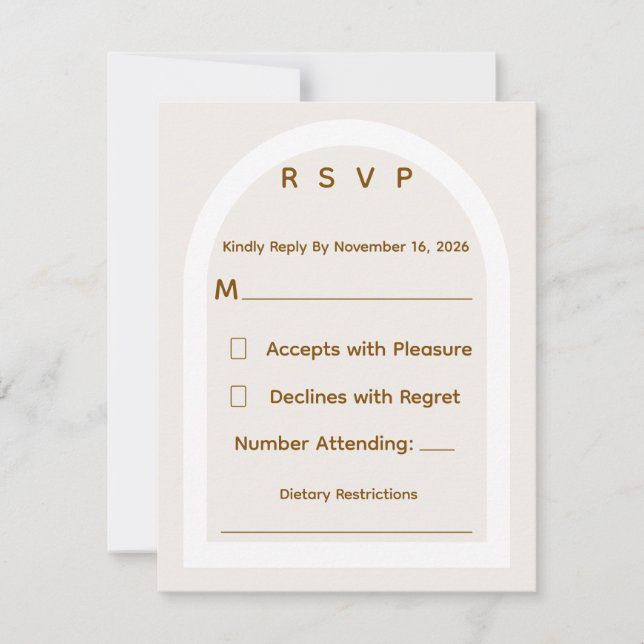 Modern Båg & Guld Glitter Bröllop RSVP OSA Kort (Framsida)