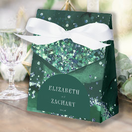 Modern Båg Smaragdgrön Agat Glitter Presentaskar