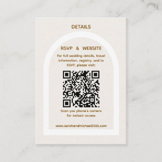 Modern båge & guld glitter QR-kod RSVP-information Tilläggskort