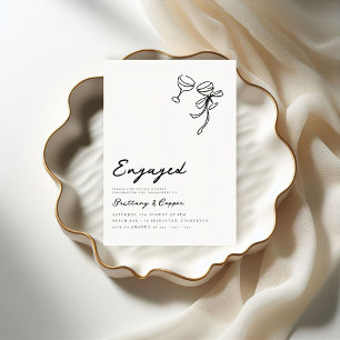 Modern båge klotter handritad förlovningsfest inbjudningar