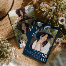 Modern båge marinblå 5 bilder examen