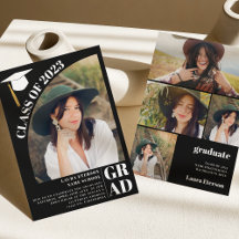 Modern båge svart 5 foton studenten