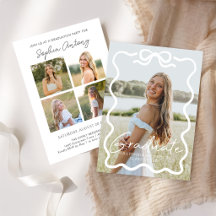 Modern bågfoto examensfest inbjudan