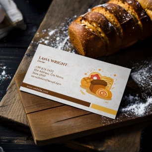 Modern Bakery Business Brun Elegant Visitkort