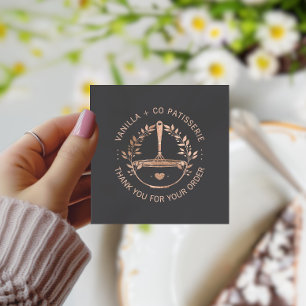 Modern Bakery Business Ro Guld - tack Fyrkantigt Visitkort