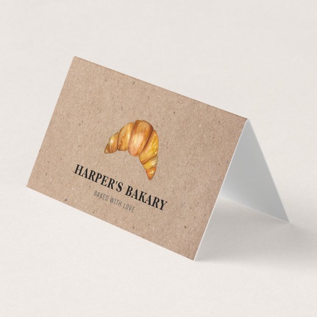Modern Bakery Croissant Professionell Logotyp  Visitkort (Framsida)